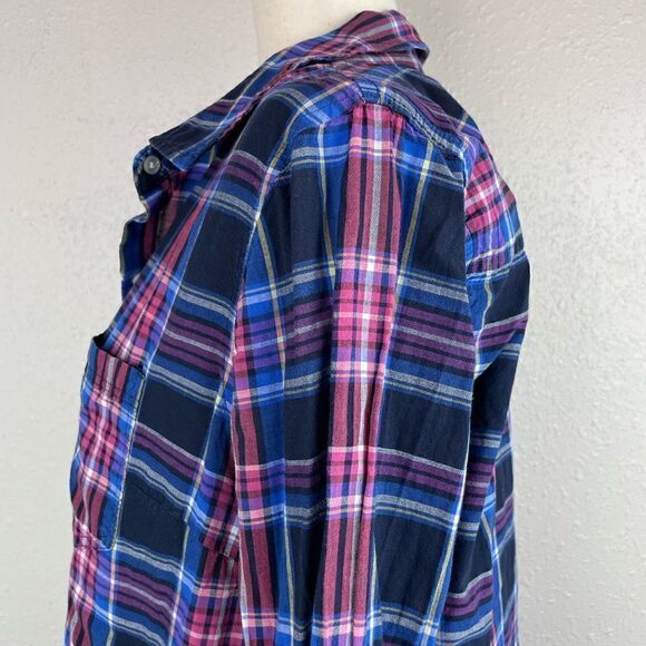 GAP Boyfriend Fit Button Down Plaid Shirt Size L EUC - Picture 4 of 8